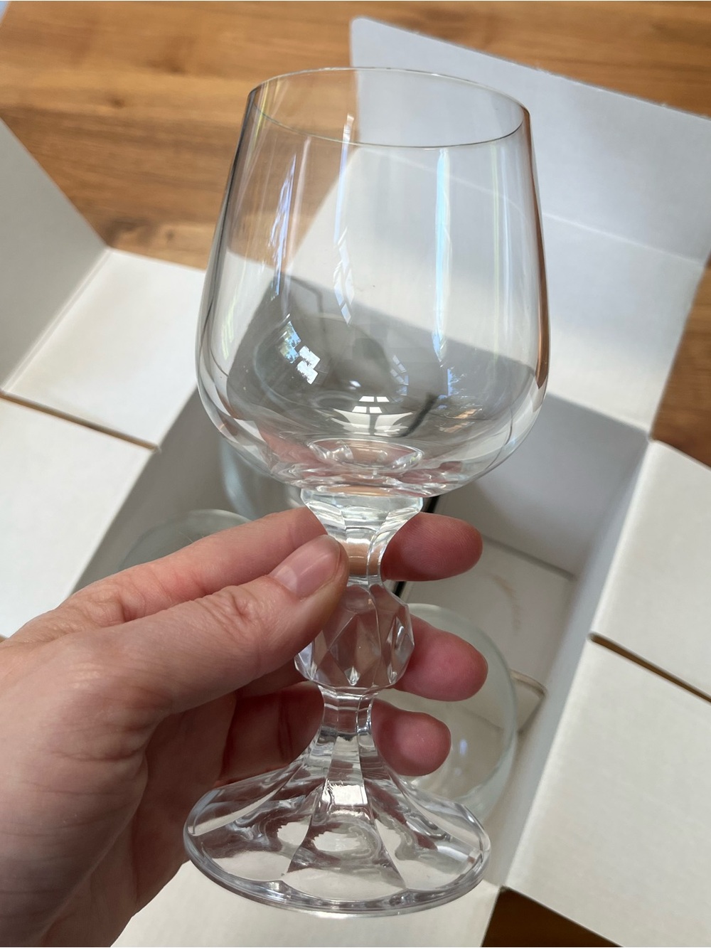 Bohemia Crystal “Claudia” Goblet Glasses 230 mL - Set of 4. Czechoslovakia.